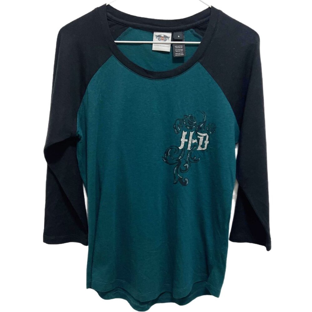 0644 Harley Davidson Scoop Neck Thermal Long Sleeve Pullover